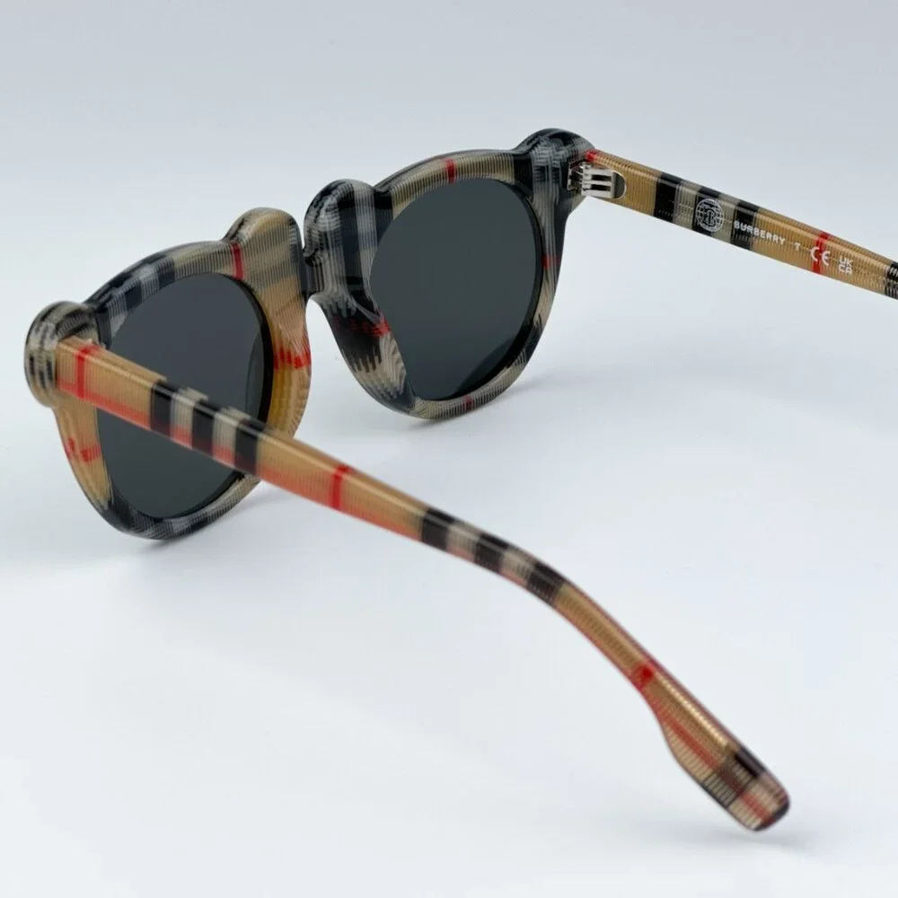 Burberry JB4355 KIDS 377887 BRAND NEW Sunglasses Vintage Check Grey Round Unisex